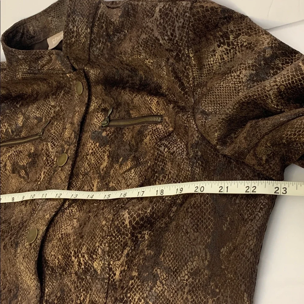 Chico's Dark Brown Metallic Jacket Sz 2 $119 - Picture 10 of 11